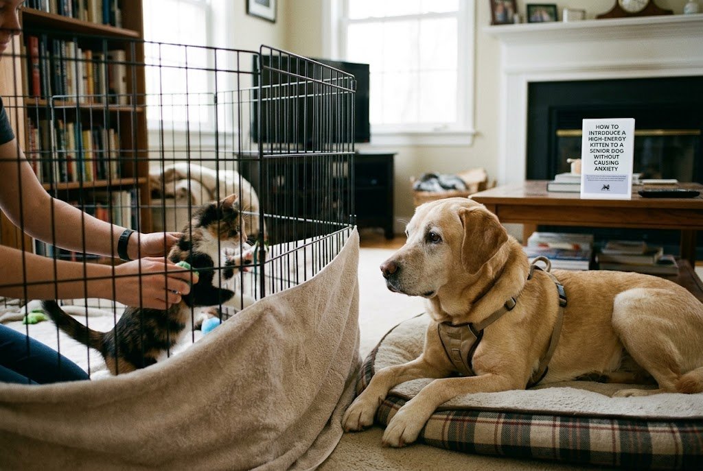 How Do You Introduce a High-Energy Kitten to a Senior Dog Without Causing Anxiety?