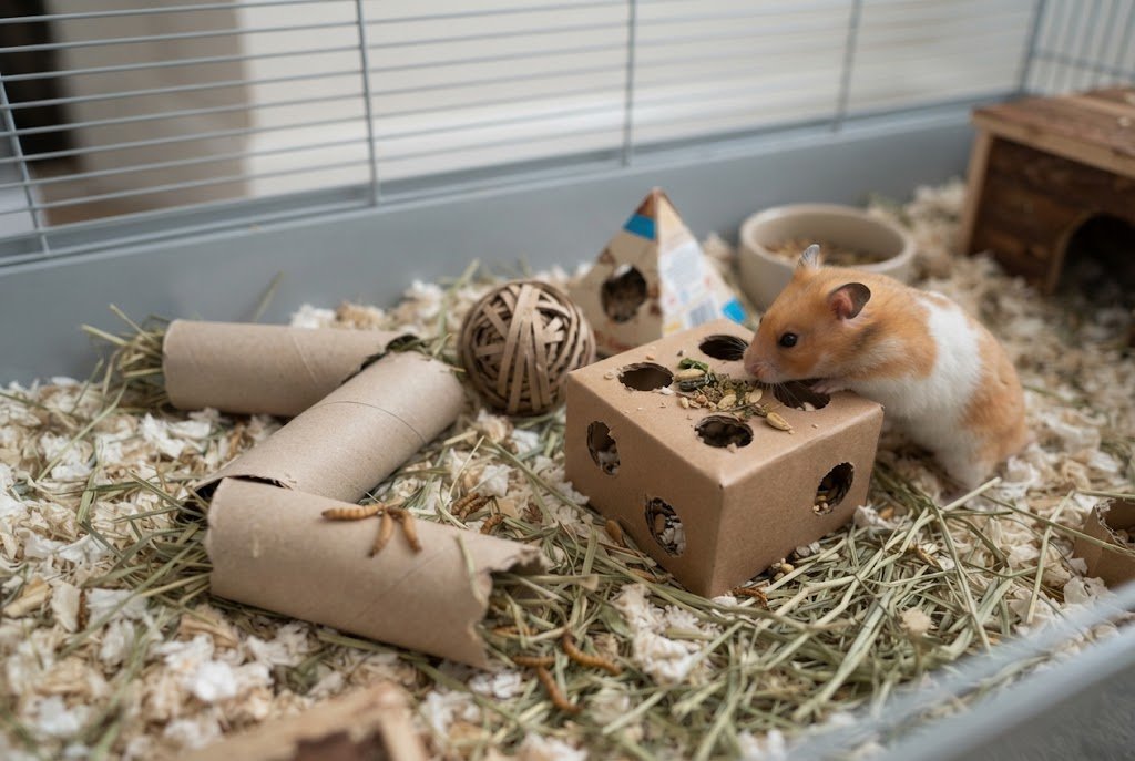 What Are the Best Cheap DIY Cardboard Foraging Toys to Stop a Syrian Hamster From Biting Its Cage Bars?